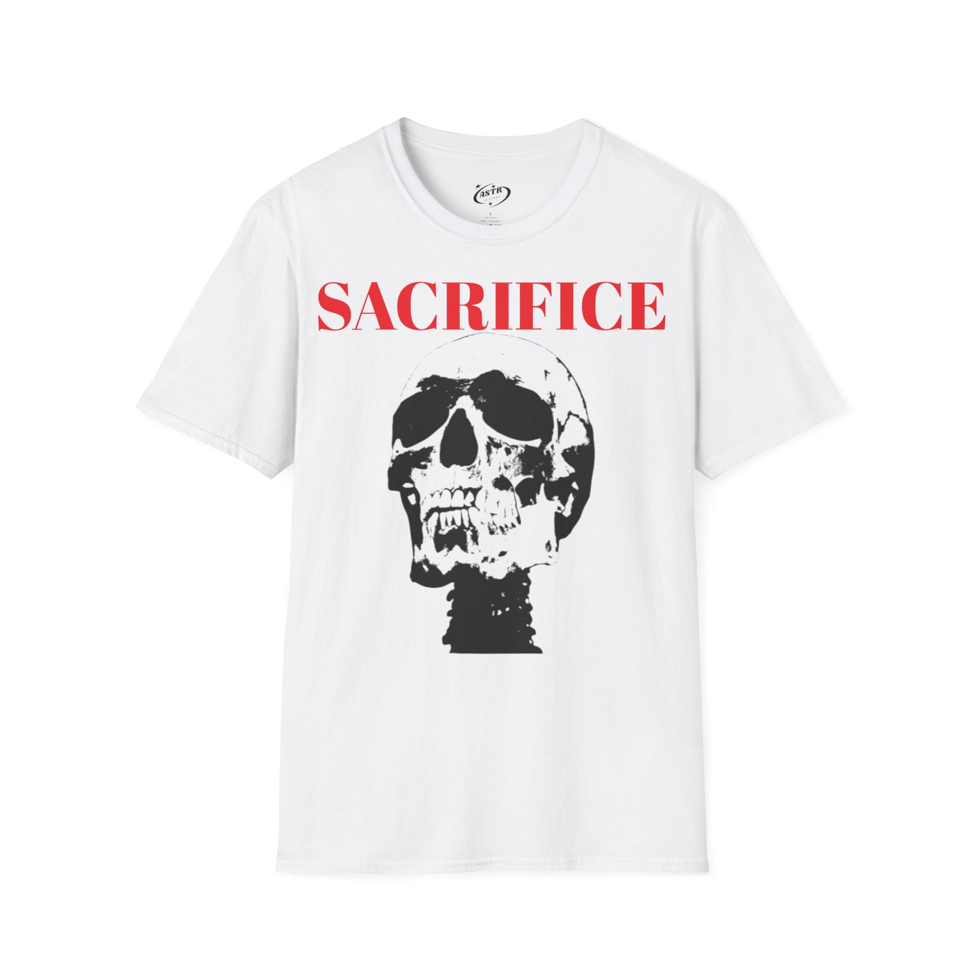 Sacrifice Skull Graphic Unisex Softstyle T-Shirt | Casual Wear, Gift for Halloween, Unique Streetwear, Gothic Style, Everyday Fashion