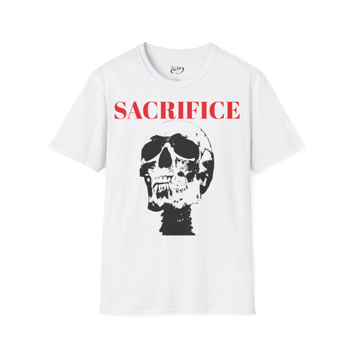 Sacrifice Skull Graphic Unisex Softstyle T-Shirt | Casual Wear, Gift for Halloween, Unique Streetwear, Gothic Style, Everyday Fashion