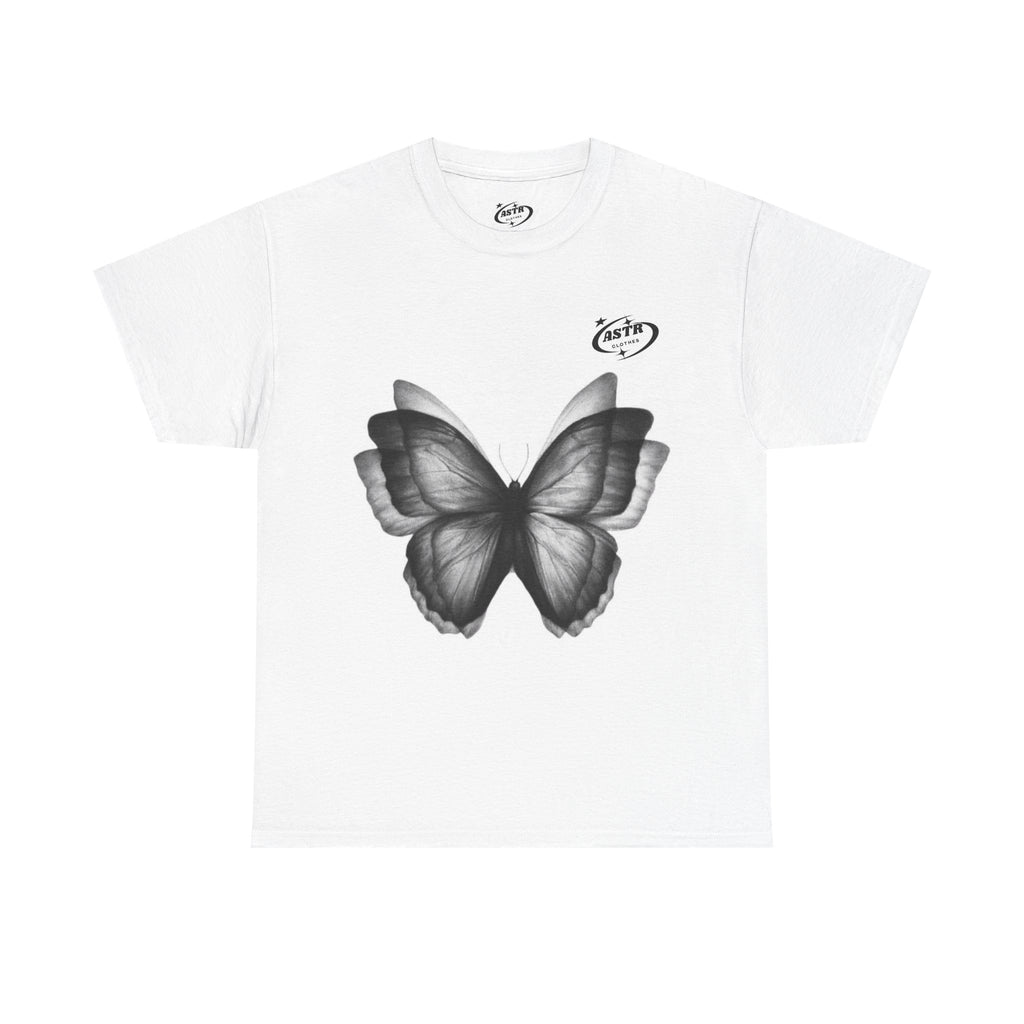 Unisex Butterfly Tee - Black and White Astral Shirt Design