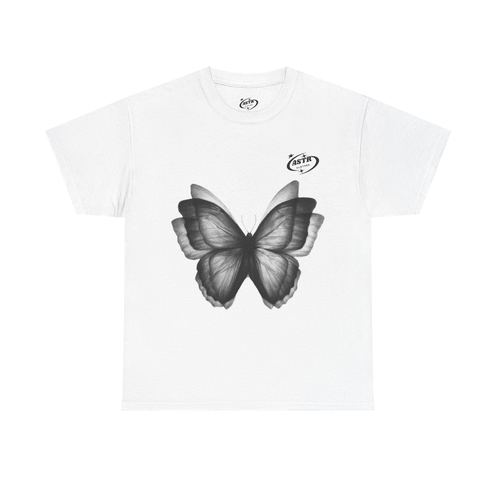 Unisex Butterfly Tee - Black and White Astral Shirt Design