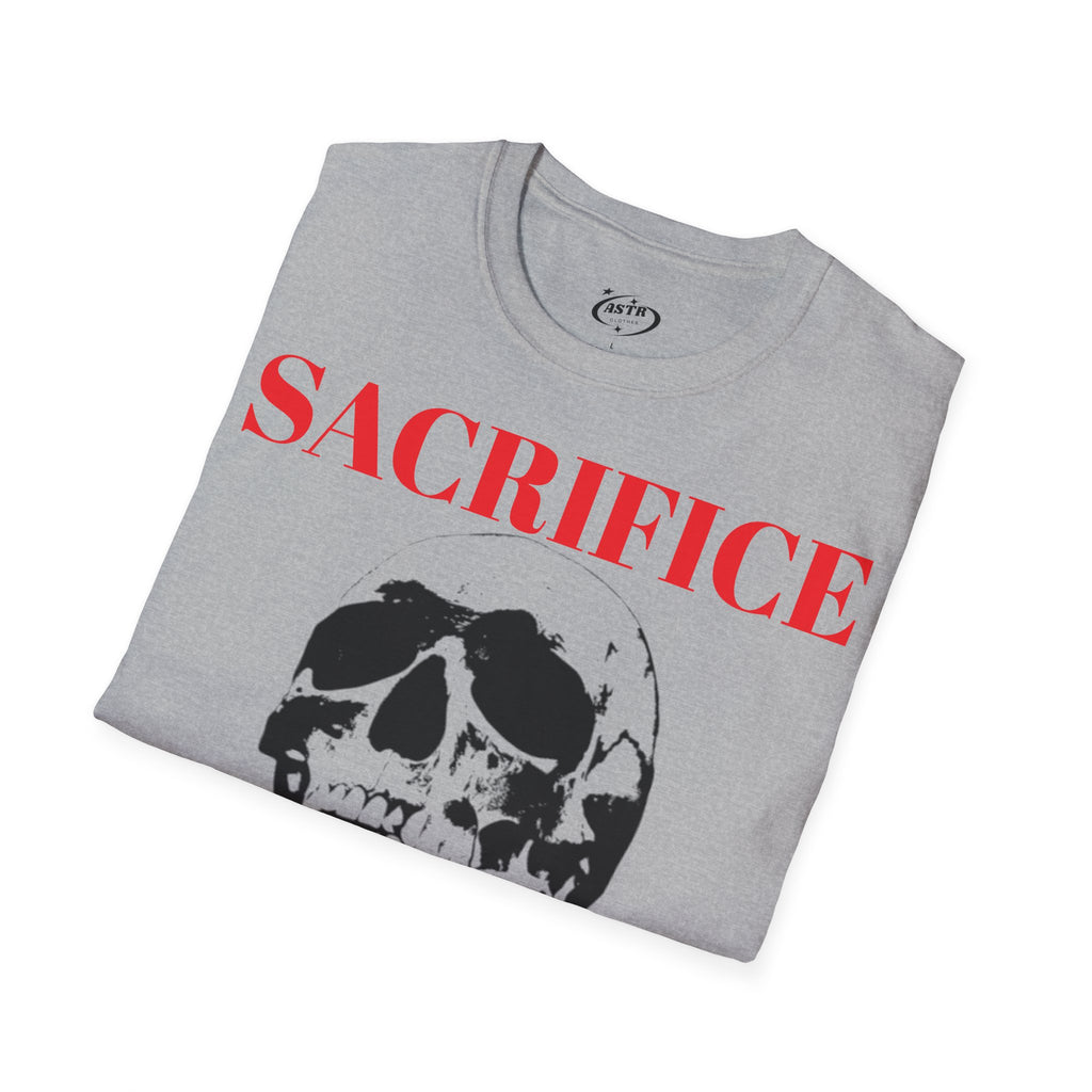 Sacrifice Skull Graphic Unisex Softstyle T-Shirt | Casual Wear, Gift for Halloween, Unique Streetwear, Gothic Style, Everyday Fashion