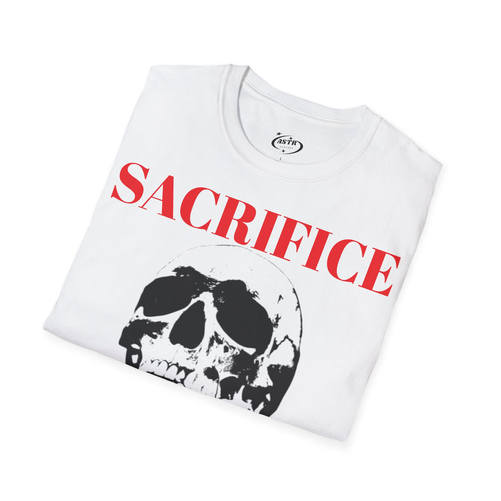 Sacrifice Skull Graphic Unisex Softstyle T-Shirt | Casual Wear, Gift for Halloween, Unique Streetwear, Gothic Style, Everyday Fashion